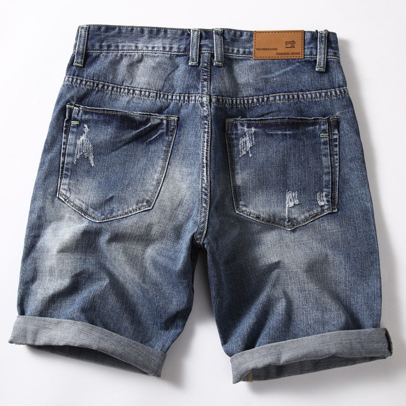 Men Gray Denim Shorts Jeans Pants Good Quality Men Cotton Knee Length Short Jeans New Summer Male Large Size Denim Shorts 42