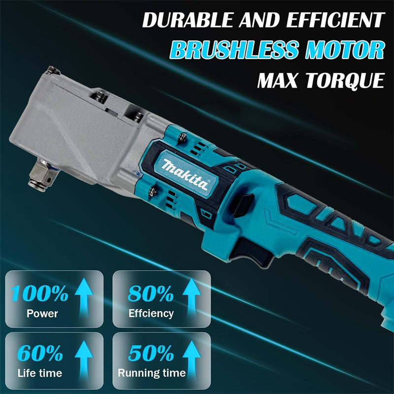 Chave de Impacto Elétrica sem Fio Makita 4800RPM, Chave Catraca de 90 Graus para Bateria Makita 18v