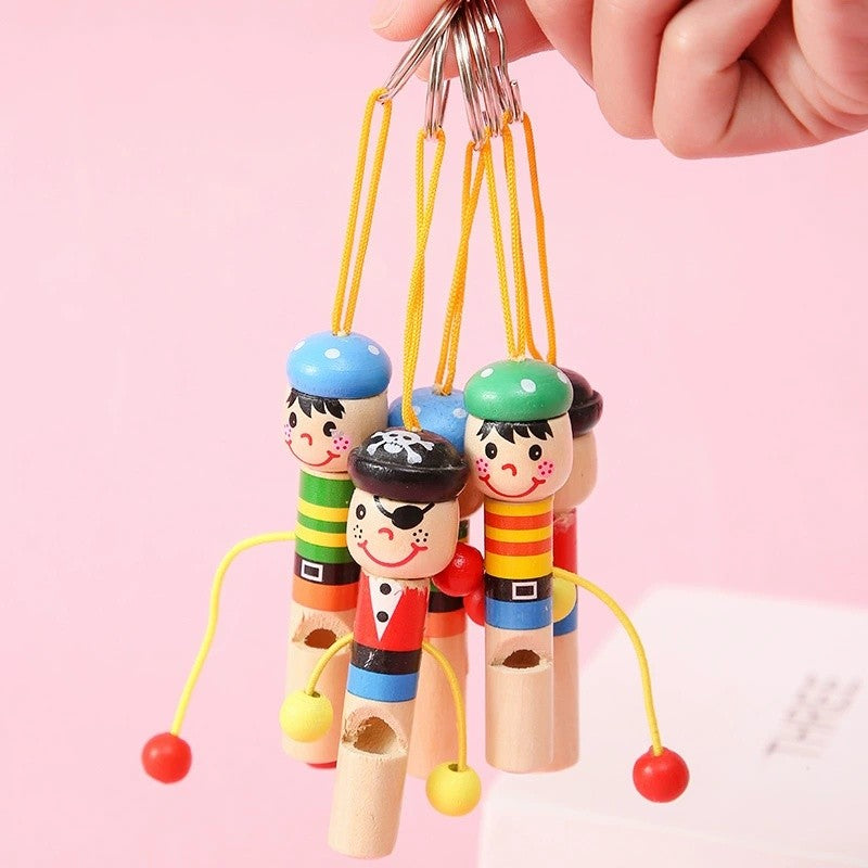 5/10Pcs Wooden Pirate Whistles Musical Instrument Toy for Kids Birthday Party Favors Baby Shower Gift Halloween Pinata Filler