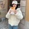 Korean Winter Women Black Beige Hood Zipper Down Jacket Ladies Blue Single Breasted Short Warm Thick Bread Coat Streetwear Trend