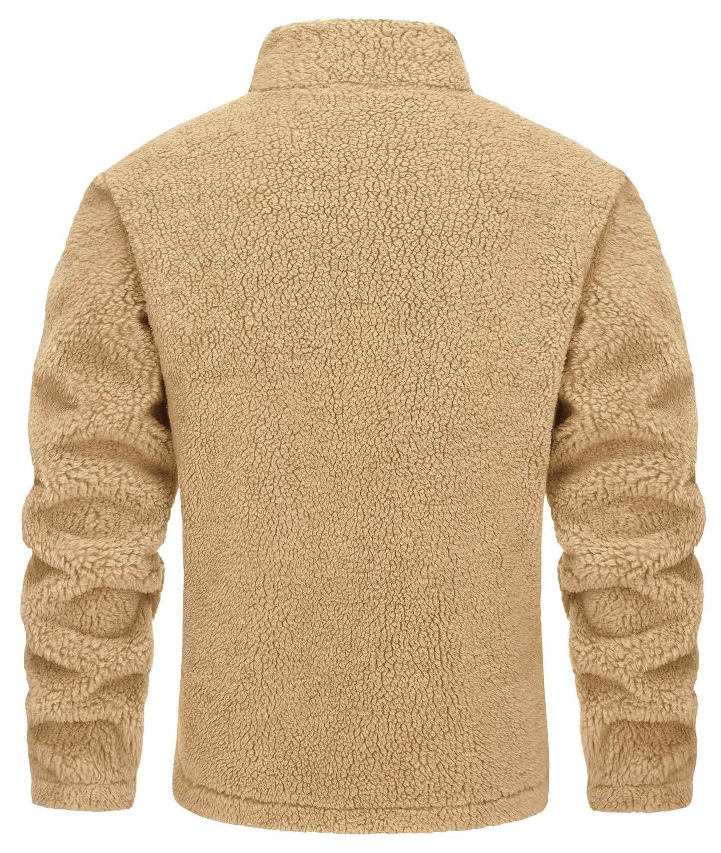 TACVASEN Winter Full Zip Up Warm Fleece Jackets Mens Fuzzy Sherpa Jacket Thicken Thermal Outdoor Fluffy Coat Zip Pocket Outwear