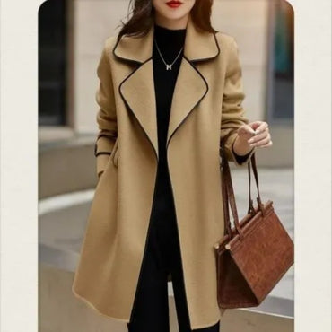 Women's Autumn Winter New Fashionable Style Loose Warm Wool Coat Mid-length
