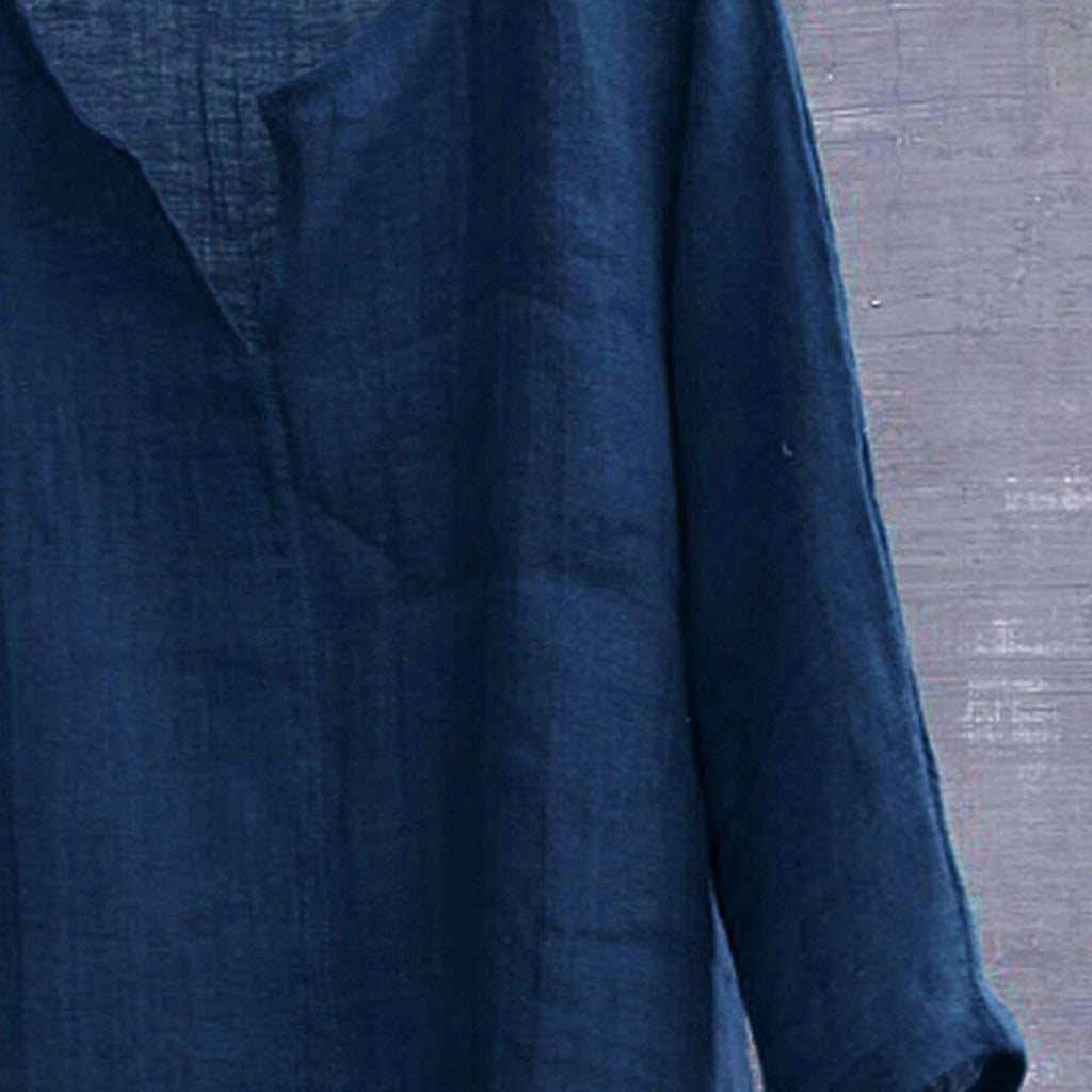 8 Colors!2023 New Linen Shirt Men Brief Breathable Comfy Solid Color Long Sleeve Loose Harajuku Casual Blouse Hawaiian Shirts