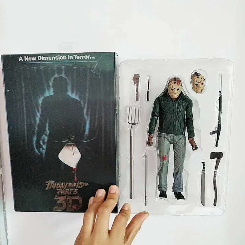 O 13º Brinquedo de Figuras NECA Sexta-Feira 13 Freddy Jason Voorhees Figura de Ação de Sangue Modelo Colecionável do Jason Presentes de Natal Halloween