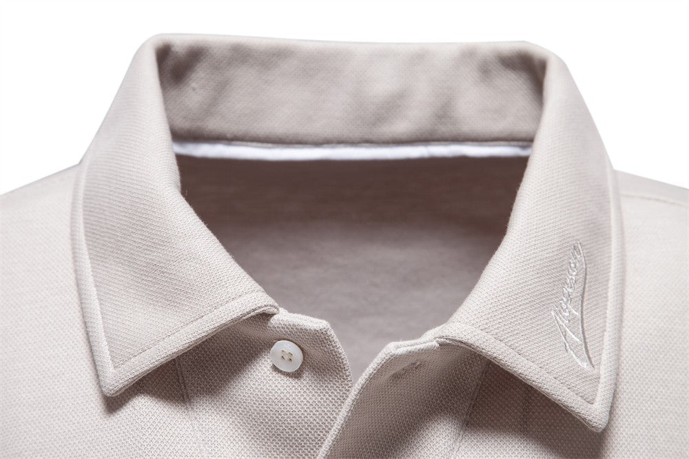 AIOPESON Men's Embroidery Polo Shirt Fashion Turn down Collar Casual Social Luxury Golf Shirt