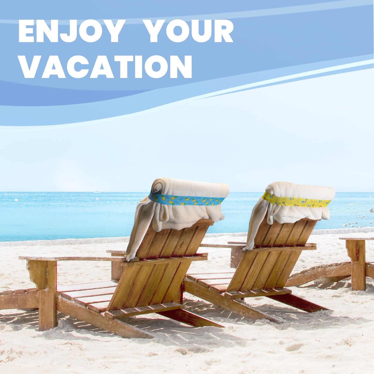 2 Pcs 11.8in Towel Bands for Beach Chairs Wide Windproof Beach Towel Straps Elastic Bed Sheet Storage Belt Durable Bands Cruise