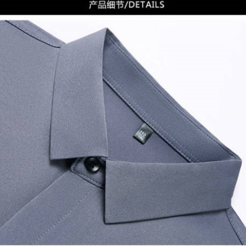 High End Mulberry Silk Men Business Shirt Long Sleeve Button Invisible Elastic Tops Wrinkle Resistant Luxurious Men Shirt