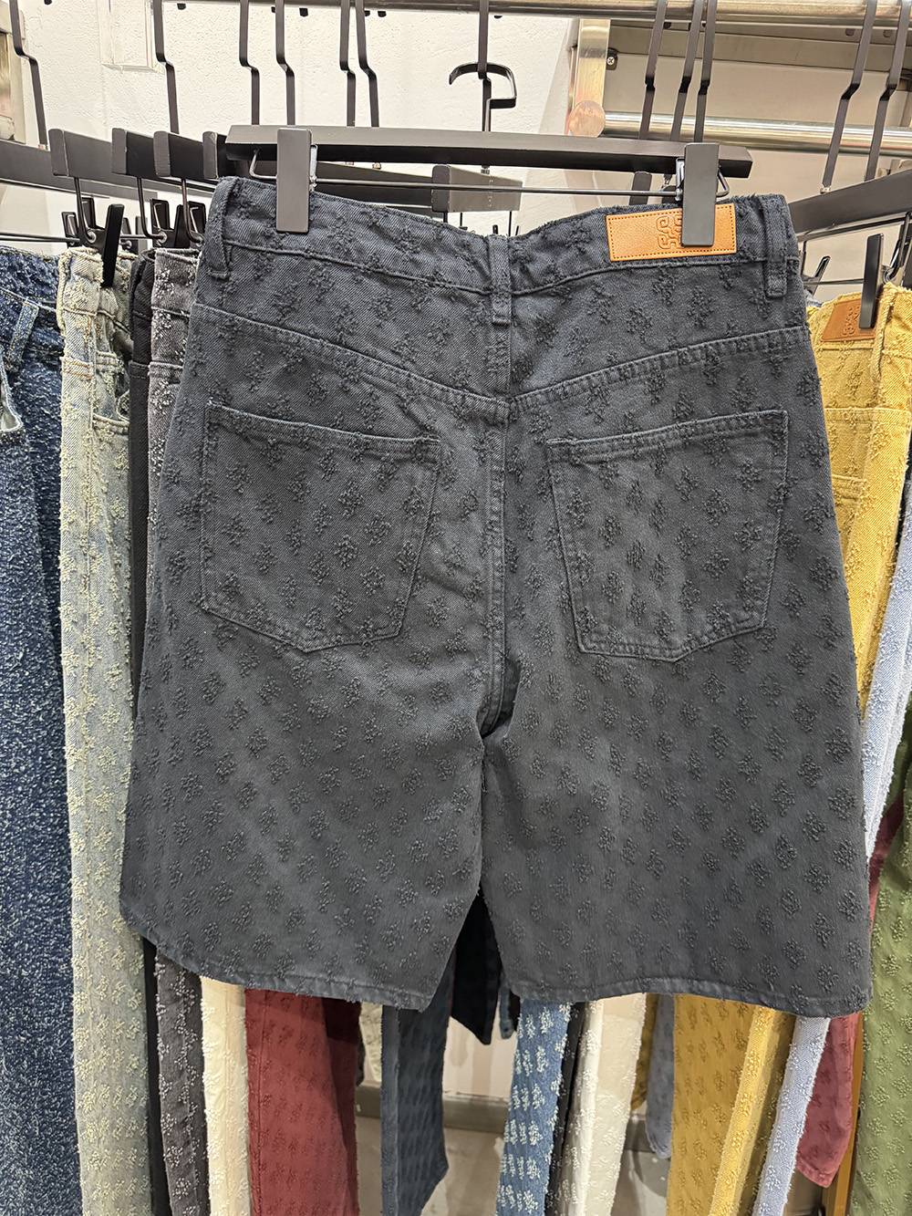 New Summer Men Distressed Short Jeans Vintage Jacquard Straight Leg Men's Denim Shorts Pants