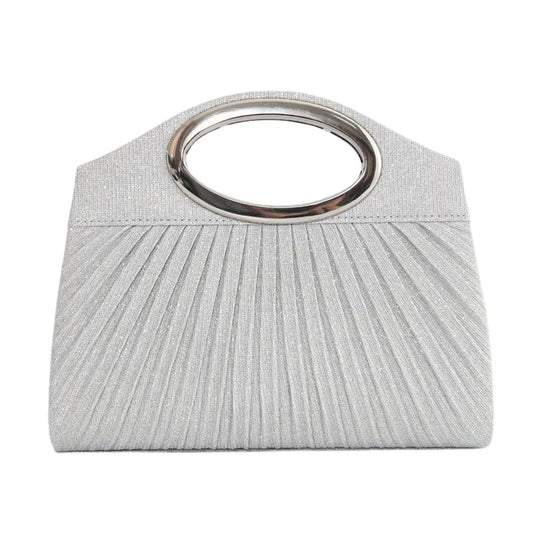 Evening Bag Ladies Pleated Party Lightweight Clutches for women solid silver black champagne handbags