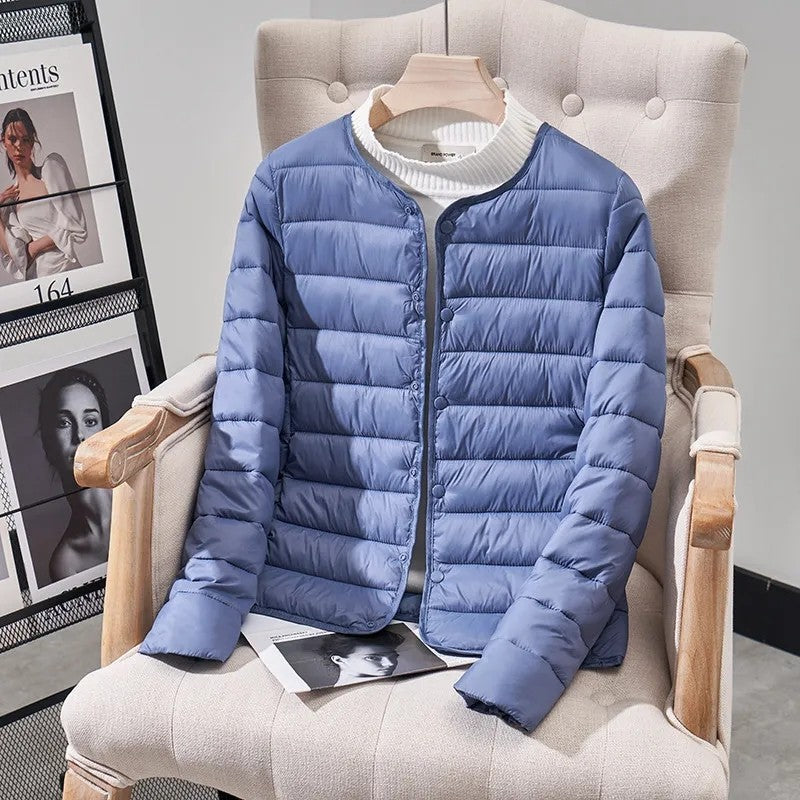 Women's Winter Parka 2025 Hooded Round Neck Down Cotton Jacket Ladies Korean Version Lightweight And Thin Loose Female Outerwear