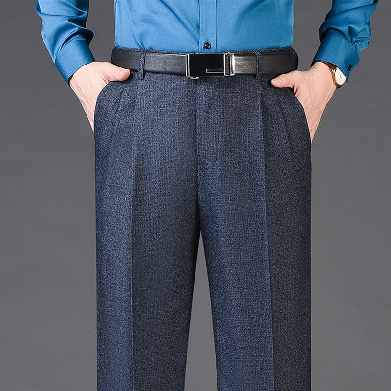 High Waist Wool Cashmere Suit Pants Men Double Pleated Winter Autumn Dress Trousers for Male Formal Business Size 29-50 52 54 56
