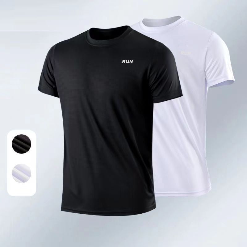 Men Fitness Gym t-Shirt Quick Dry Sport Running Shirts Man Short Sleeve Bodybuilding Top Training Football Jersey Man Sportswear