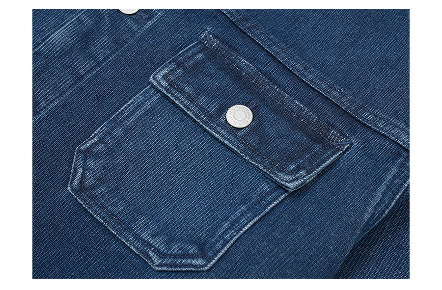 SIMWOOD High Standard 2025 Autumn New Oversize 12oz 100% Cotton Washed Indigo Blue Denim Jackets Fashion Cargo Jackets