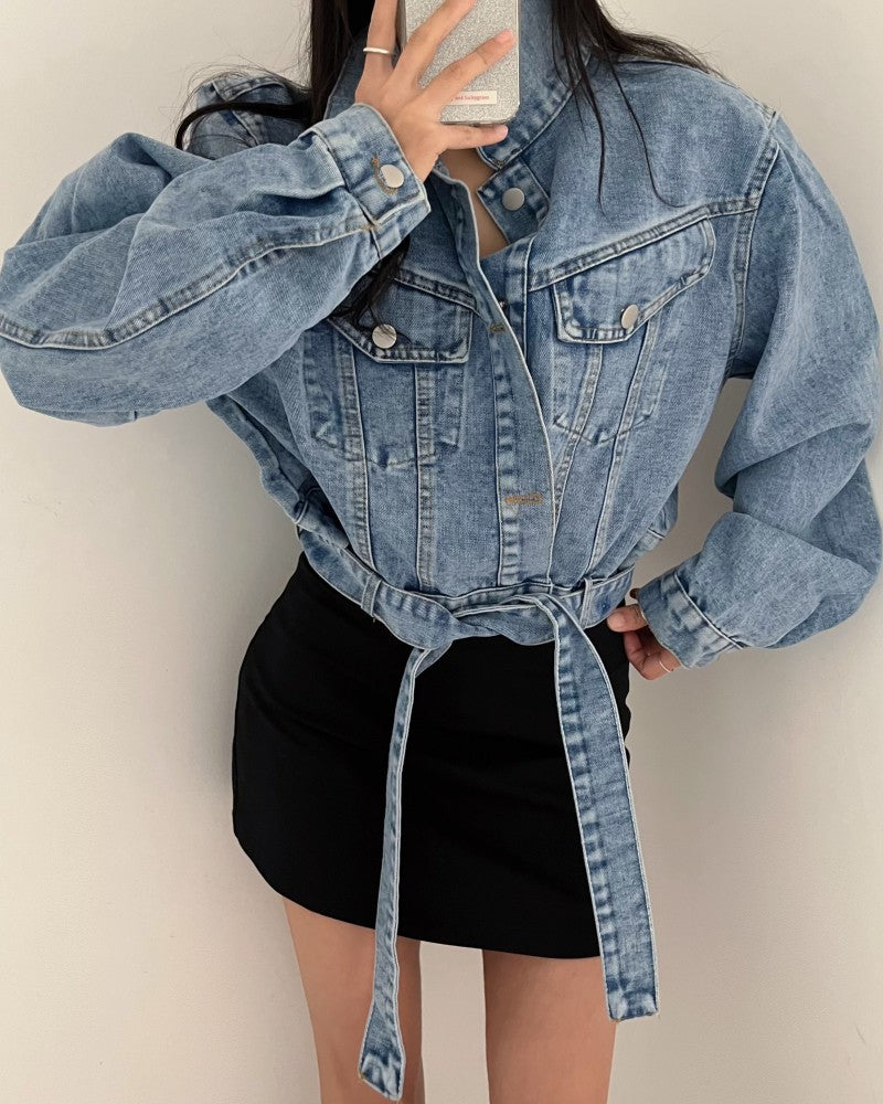2 colors Women's casual Jean Coats 2025 Spring Women Denim Jacket Long Sleeve cropped Female Girls streetwear(N2418)