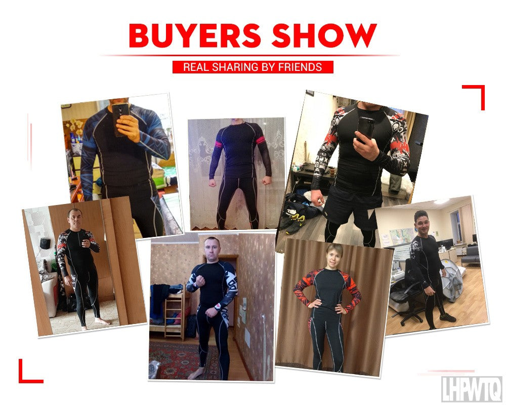 Men's Sports Suit MMA rashgard male Quick drying Sportswear Compression Clothing