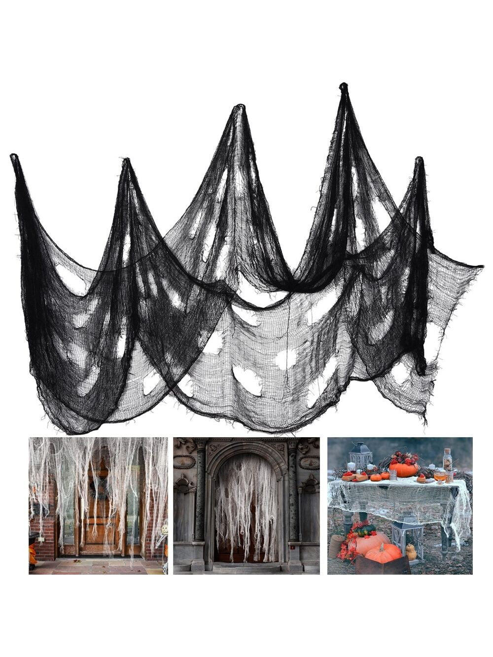 76X183 Cm Black Halloween Gauze Creepy Cloth Black Netting Spider Web Decor Halloween Horror House Party Decoration