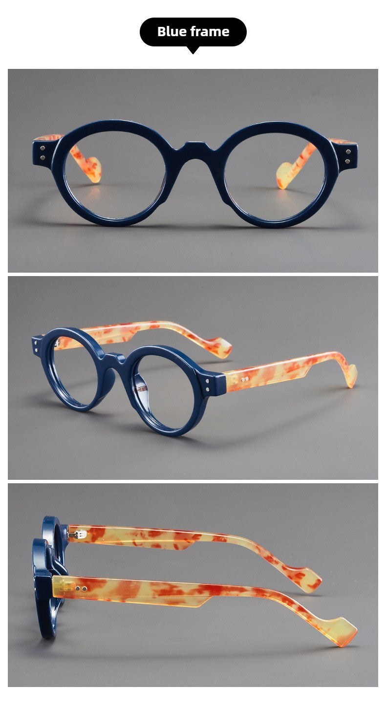 Retro Round Eyeglasses Suitable for Presbyopia Color-matching Trendy Small Frame HD Reading Glasses