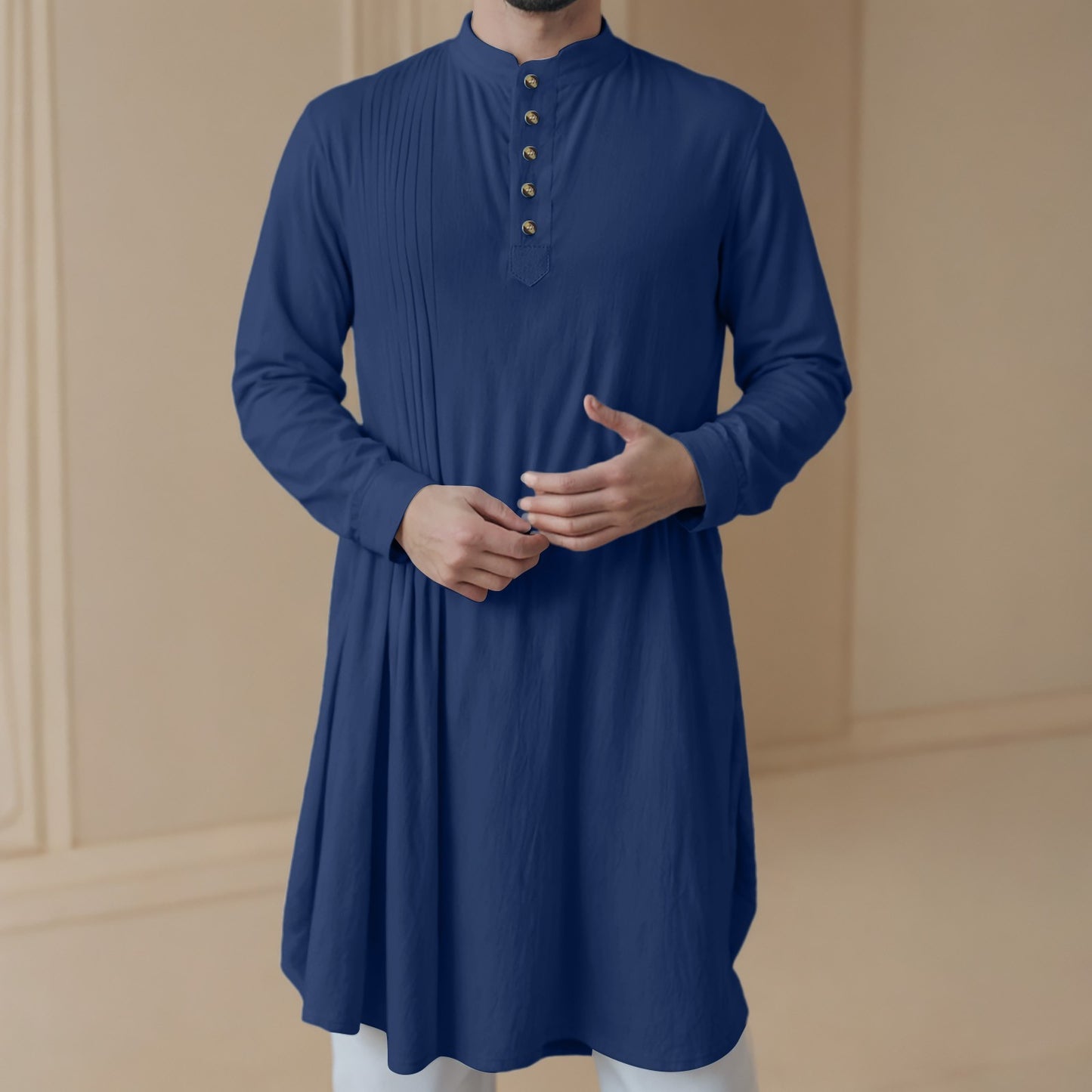 Men'S New Muslim Middle Arabic Men'S Button Down Cotton And Linen Shirts Muslim Robes Stylis Male Clothes Stylis Male Clothes