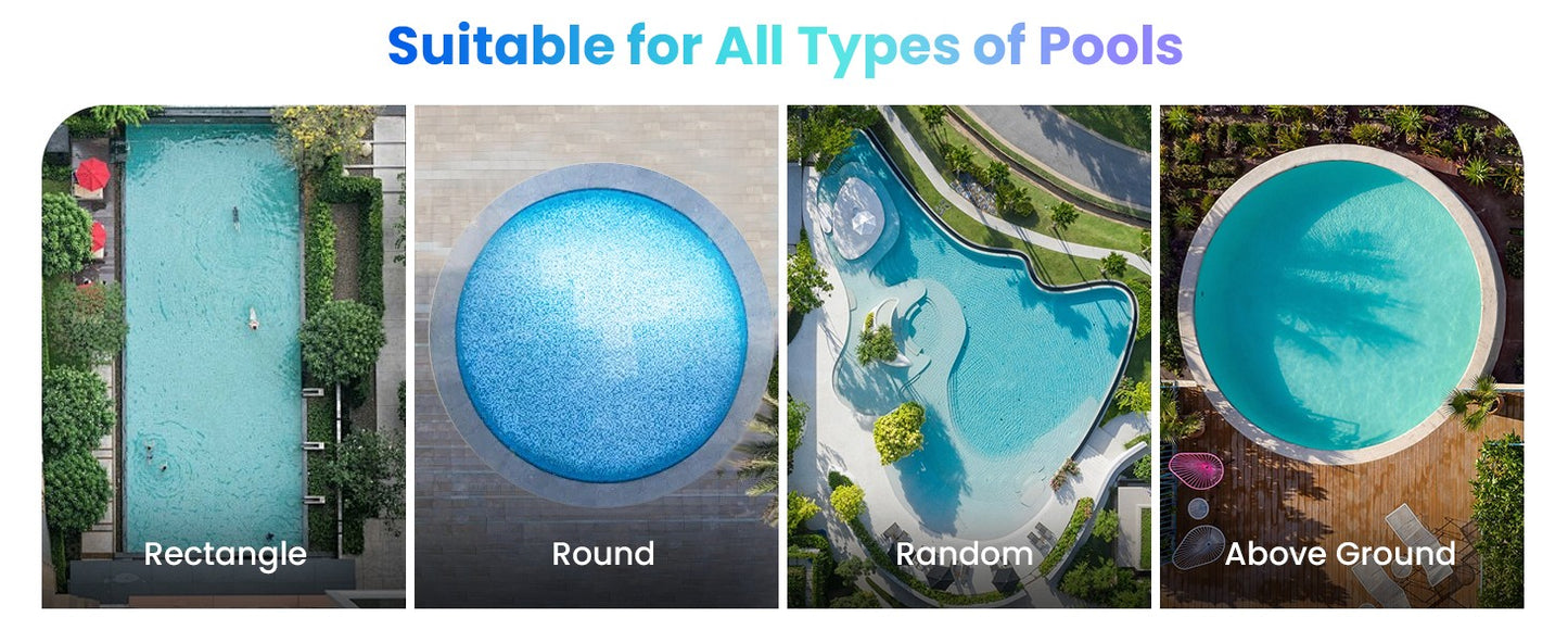 Limpador de Piscina Robótico sem Fio, Aspirador de Piscina para Piscinas Enterradas com 4 Motores, Limpeza de Parede e Linha d'Água, Bateria com 300min de Duração