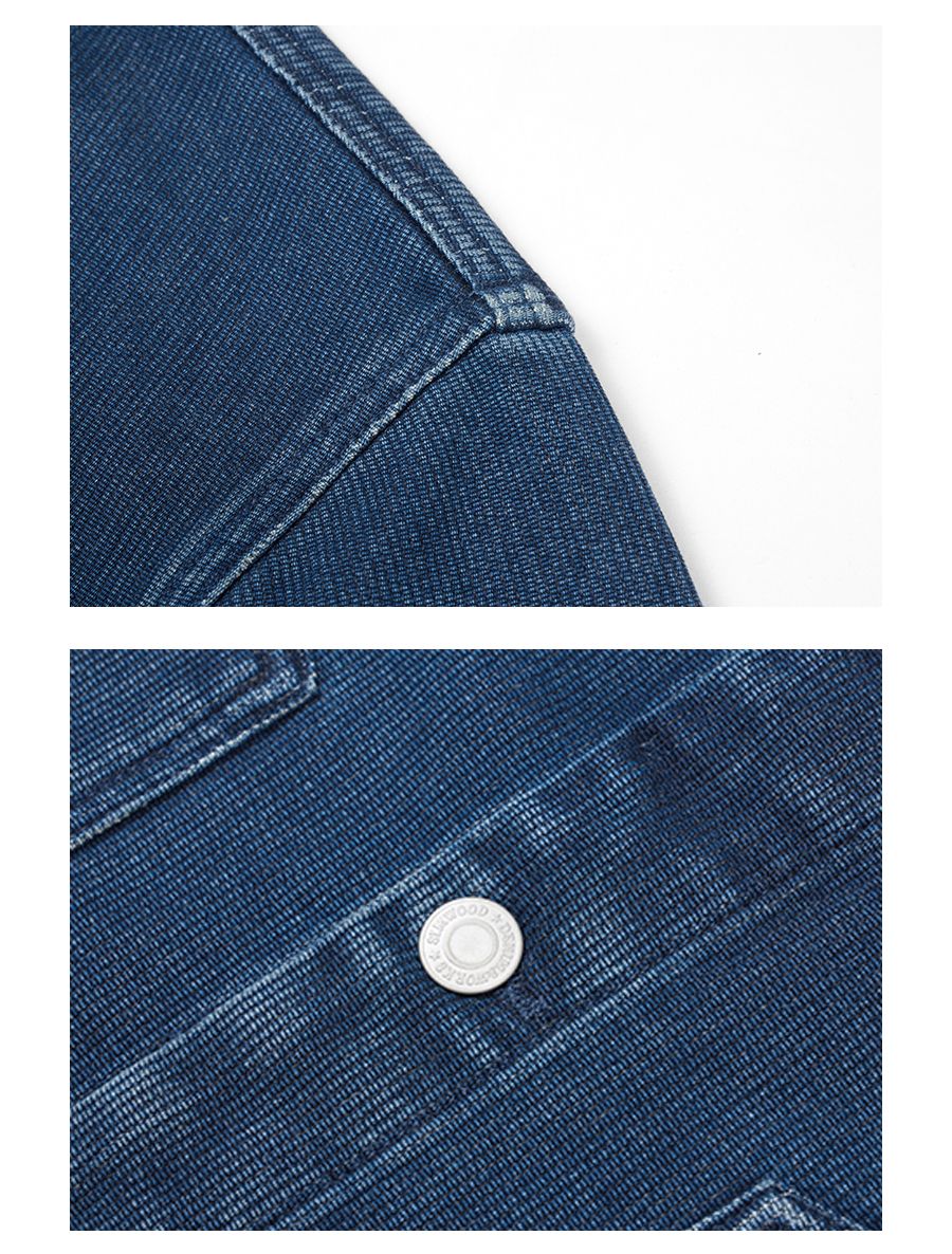 SIMWOOD High Standard 2025 Autumn New Oversize 12oz 100% Cotton Washed Indigo Blue Denim Jackets Fashion Cargo Jackets