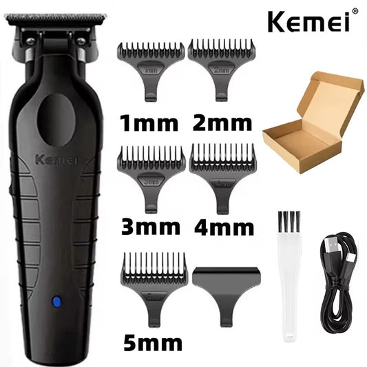 Kemei KM-2299 KM-2024 Professional Barber Cordless Electric Hair Clippers USB Rechargeable Hair Trimmers Hair Cutting Machine