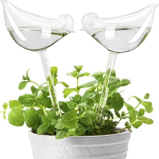 Imitation Glass Plastic Bird Plant Waterer Bird Shape Design Hand Blown Plant Watering Bulbs Garden Water Seepage Drip Device