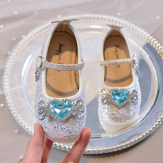 Fashion Elegant Soft Sole Anti-slippery Versatile Dress Leather Shoe for Party Autumn New Children Princess Shoes for Girls