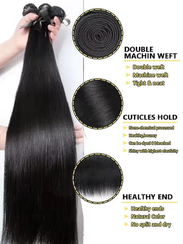 30 32 Polegadas Lisos 16A Cachos 1 3 4 Pacotes Cabelo 100% Humano Cabelo Brasileiro Tecer Extensões de Cabelo Virgem Cabelo Cru