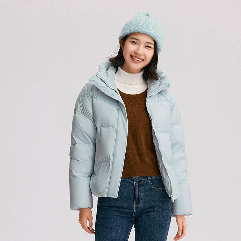 Semir Down Jacket Women Solid Color Loose Versatile 2024 Winter New Three-Proof Hooded Puffer Coat Down Jacket