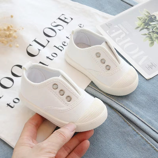 New Children's Low Cut Canvas Shoes Breathable Boys' Cloth Shoes Fashion Girls' Casual Shoes Colored Biscuit Shoes