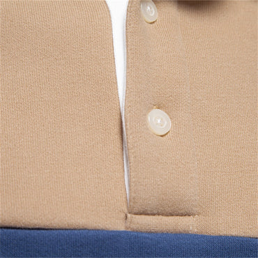 AIOPESON Men's Premium Cotton Sweatshirt Color Block Sweatshirt Long Sleeve Business Casual Social Sweatshirt