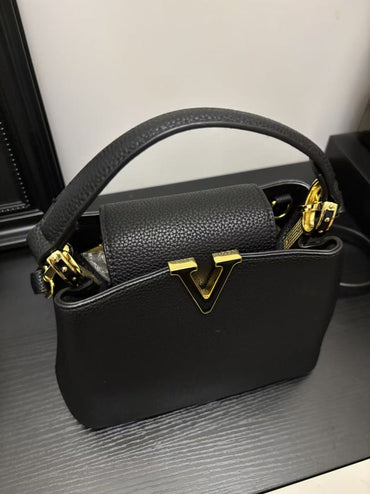 New Vintage Shoulder Bag for Women Cowhide Underarm Crossbody Bucket Bag Ladies Luxury Designer Handbags with Original Logo