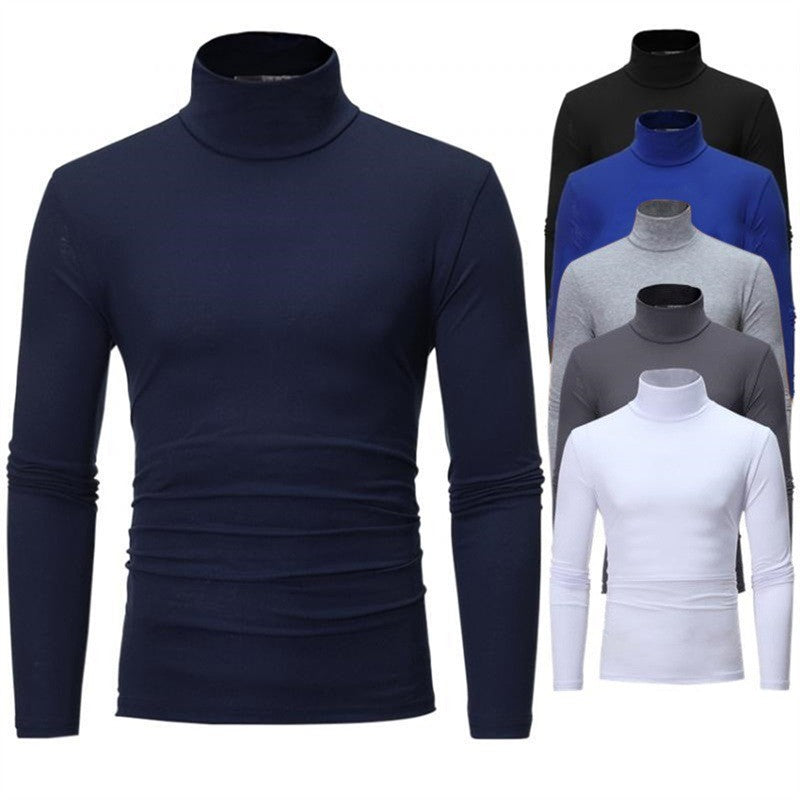 Thermal Underwear Tops Men Spring Clothes Thermal Shirt Autumn Men's Winter Tights High Neck Thin Slim Fit Long Sleeve T-shirt