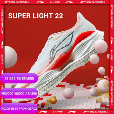 Li-Ning Men SUPER LIGHT 22 Light Running Shoes TEMPO BOUNSE Cushion BOOM FIBER LiNing Wearable Anti-Slip Sneakers ARBV001