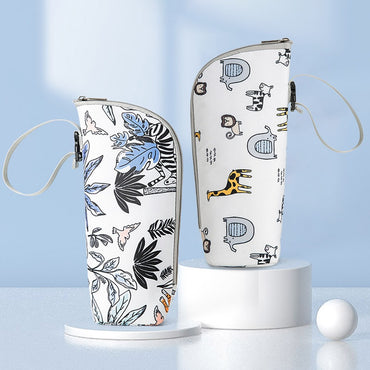 Go Out Insulated Water Bottle Wrap Baby Bottle Protective Cover Printed Aluminum Foil Tote Bag Can Be Hung Stroller Clutch Bag