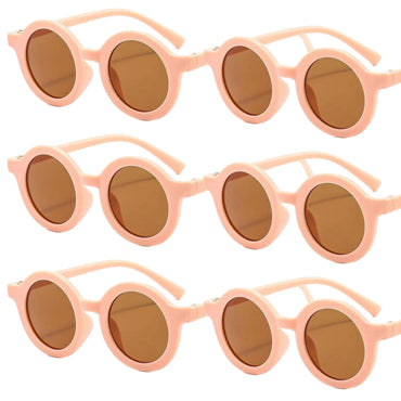 6PCS Round Glasses for Men and Women, Suitable for Travel, Fashionable, Summer Pool, Beach Party.