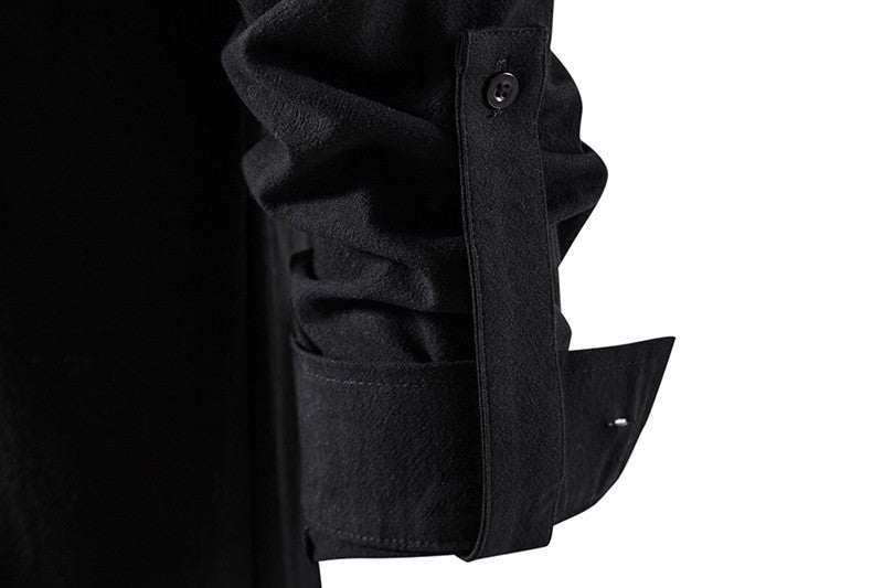 King Billion Men's Shirts Casual Men Cotton Linen Long Sleeve T-shirt Spring Autumn Vintage Shirt US Size Drawstring Neck