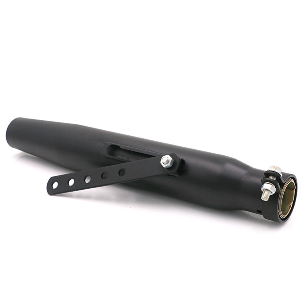 Black Silver Universal Motorcycle Cafe Racer Exhaust Pipe with Sliding Bracket Muffler For Harley Cafe Racer Custom
