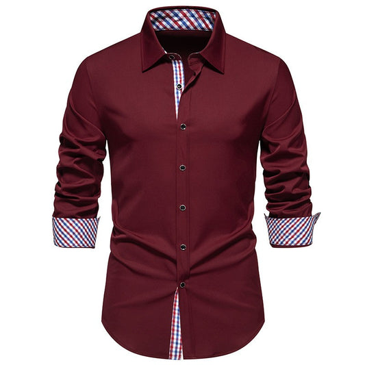 Men's shirt long-sleeved shirt business office clothing department buckle shirt loose style super large size XS-6XL soft fabric