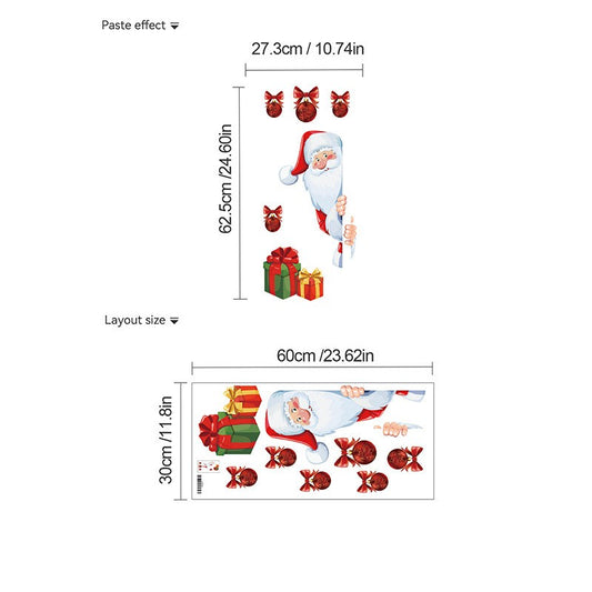 Santa Claus Reindeer Wall Stickers Christmas Home Decoration Living Room Background Wall Stickers Christmas Bedroom Wall Sticker