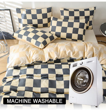 3pcs Checkered Pattern Print Duvet Cover Set, Soft Skin-Friendly Bedding Set Includes 1 Duvet Cover And 2 Pillowcases