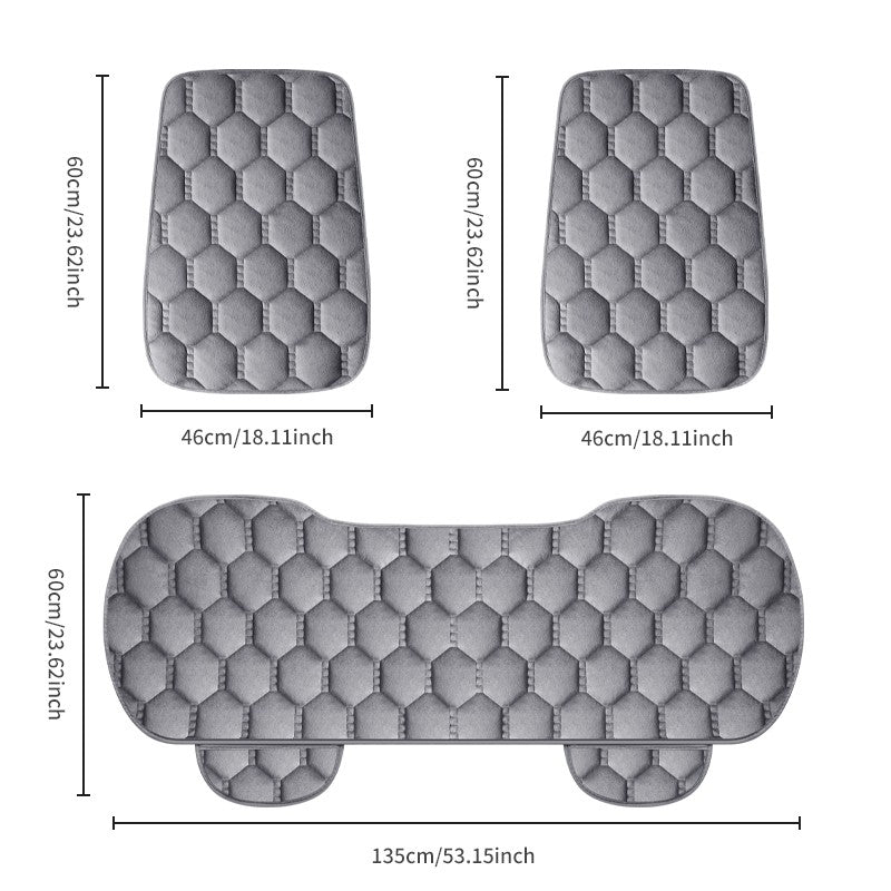 Car seat cushion three piece set, single seat, single piece, winter plush backrest, no binding, anti slip, cold resistant pad