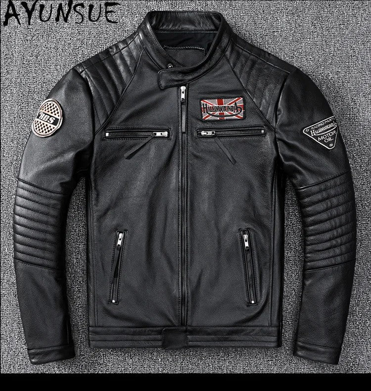 Mens Leather Jacket Autumn Men Clothing Handsome Motorcycle Jackets Two Colors Short Coats Kurtka M?ska Skórzana Slim