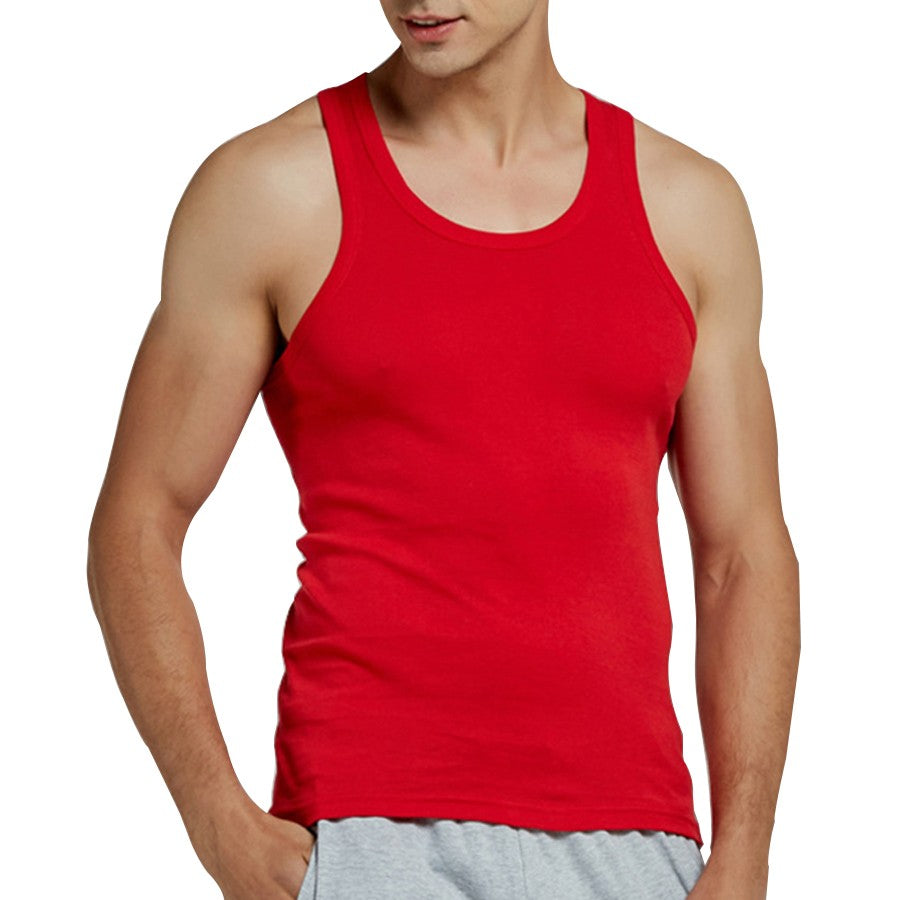 Tank Tops Men Fitness Cool Summer 100% Cotton Vest Male Sleeveless Tops Gym Slim Casual Undershirt Mens Gift 9 Colors 1PCS