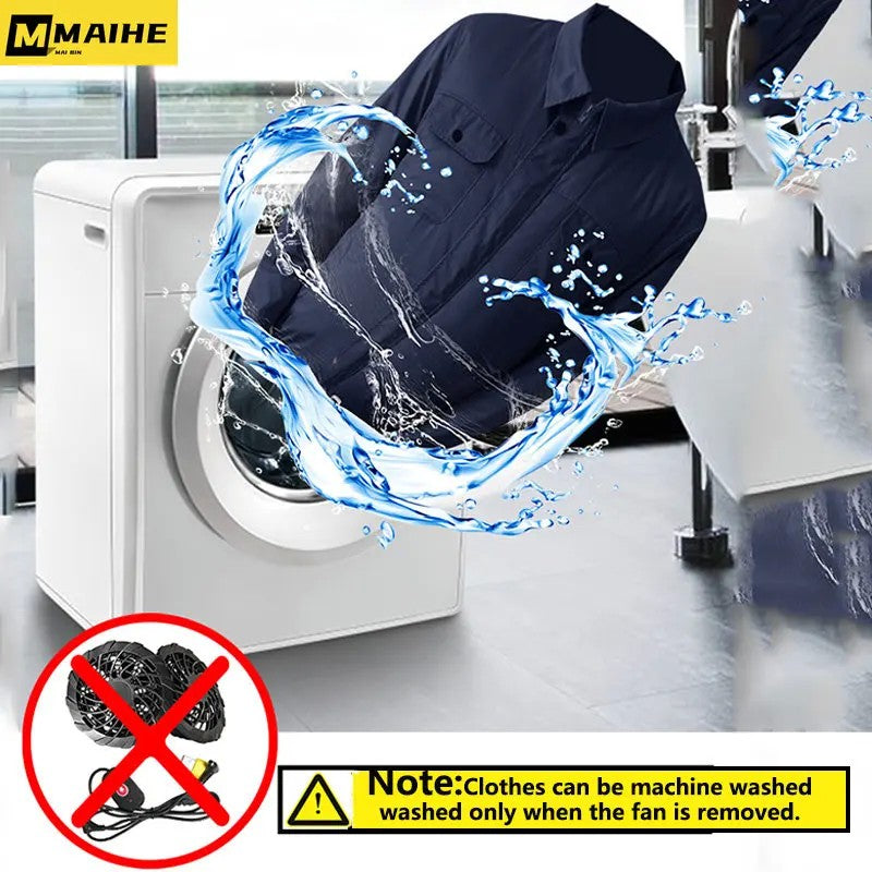 Cooling Air Conditioning Clothing Sunscreen Long Sleeve Cooling Fan Jacket USB Charging Men Outdoor Activity Electrician Clothes