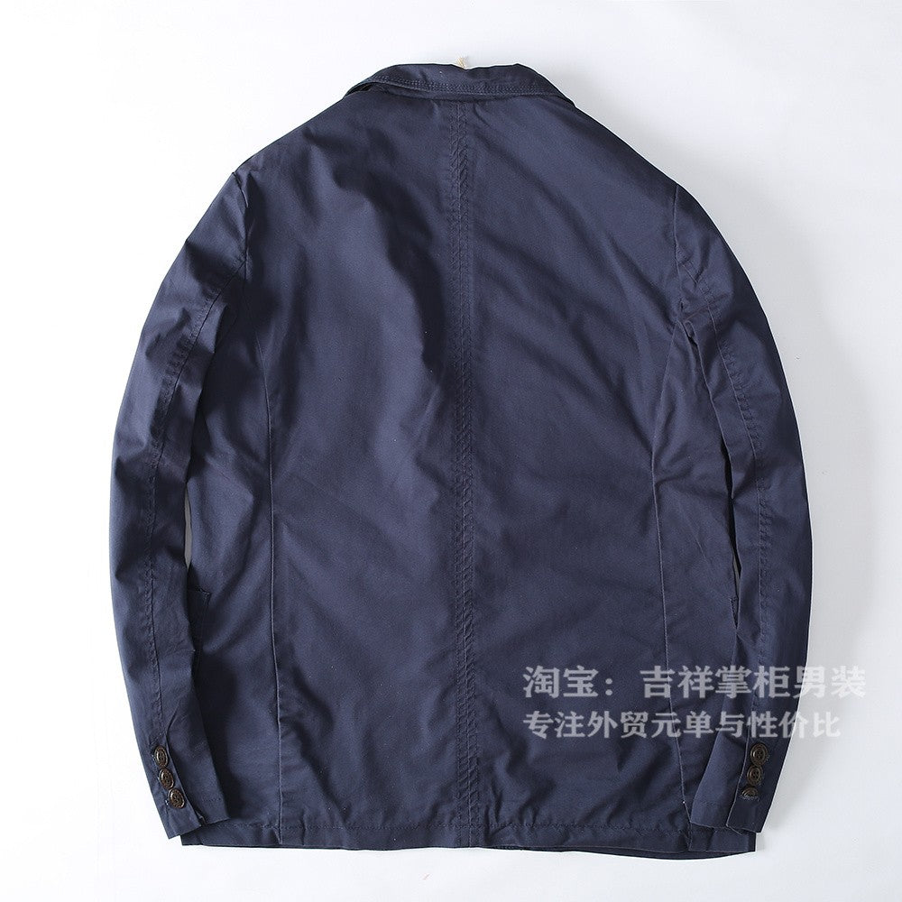 Turkey High Quality 100% Cotton Yarn Washed Breathable Autumn Men's Casual Blazer Suit Light Versatile Suit Coats Citboys Cool