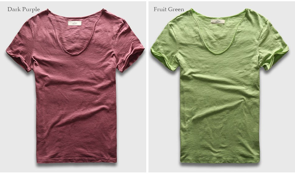 Zecmos Brand Men T-Shirt Plain Hip Hop Fashion Casual V Neck T Shirt Best Seller for Men Short Sleeve Man Top Tees