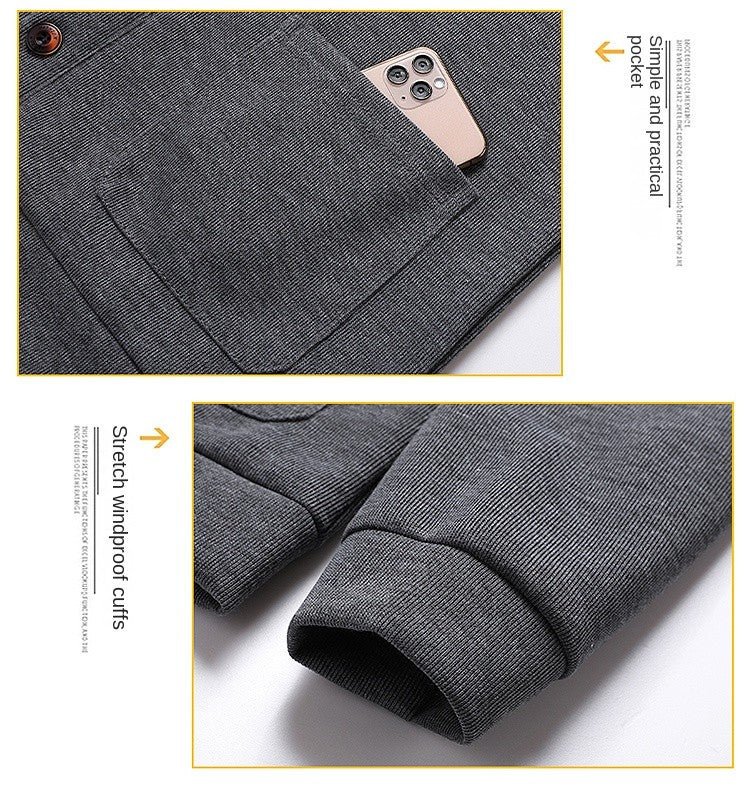 2024 Spring and Autumn New V-neck Cardigan Jacket for Men's Loose Knitted Casual Outdoor Versatile Jacket