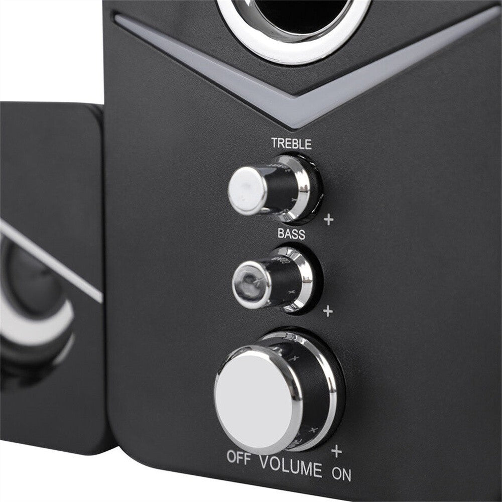 Sistema de Caixas de Som LED USB para Computador Subwoofer Controle de Graves Estéreo para Desktop Laptop PC Alto-falante Portátil