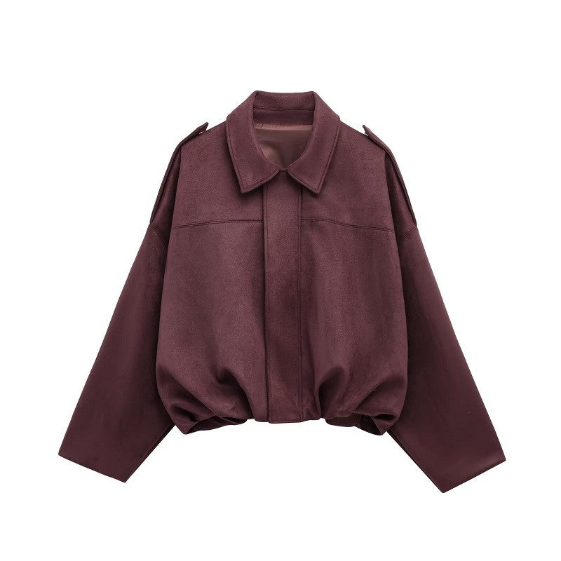 MUJER 2025 Suede Bomber Jackets for Women Outerwears Oversized Jacket Woman Streetwear Zip Women's Coats Padded Varsity Jackets